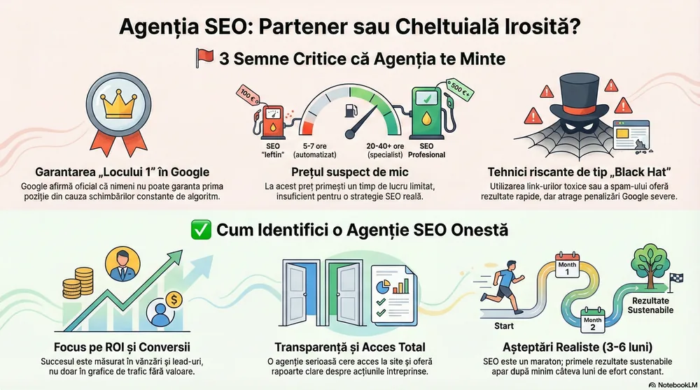 Infografic cu cele 7 semne că agenția ta SEO nu livrează rezultate reale